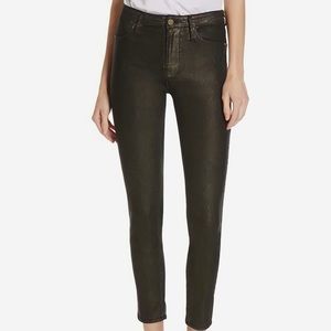 FRAME Le Metallic Ankle Skinny Jeans